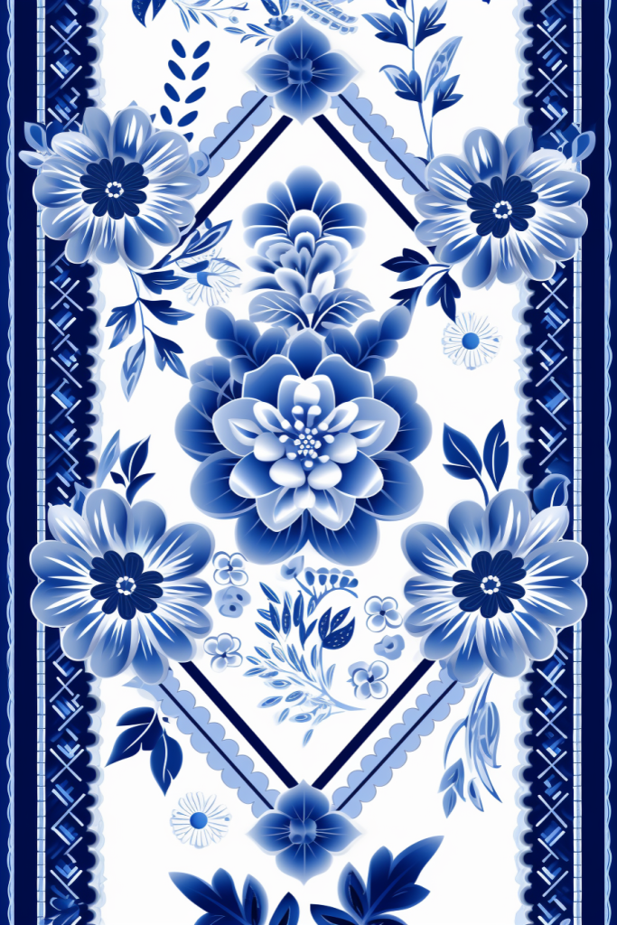 青花瓷纹插图绘画