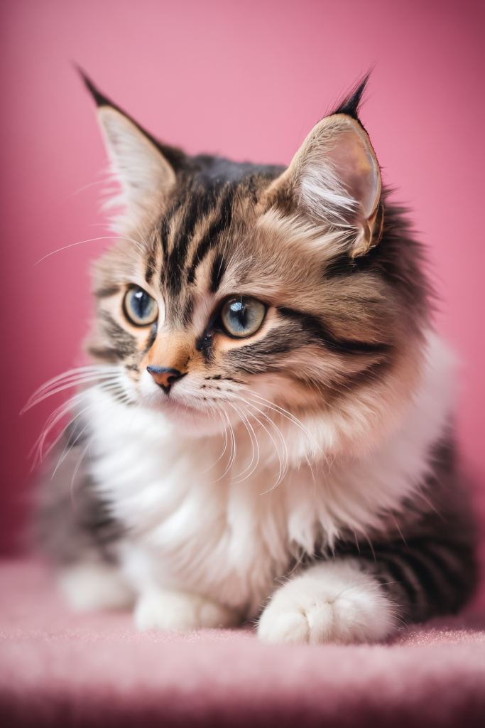 小猫花猫可爱萌宠猫咪摄影图图片