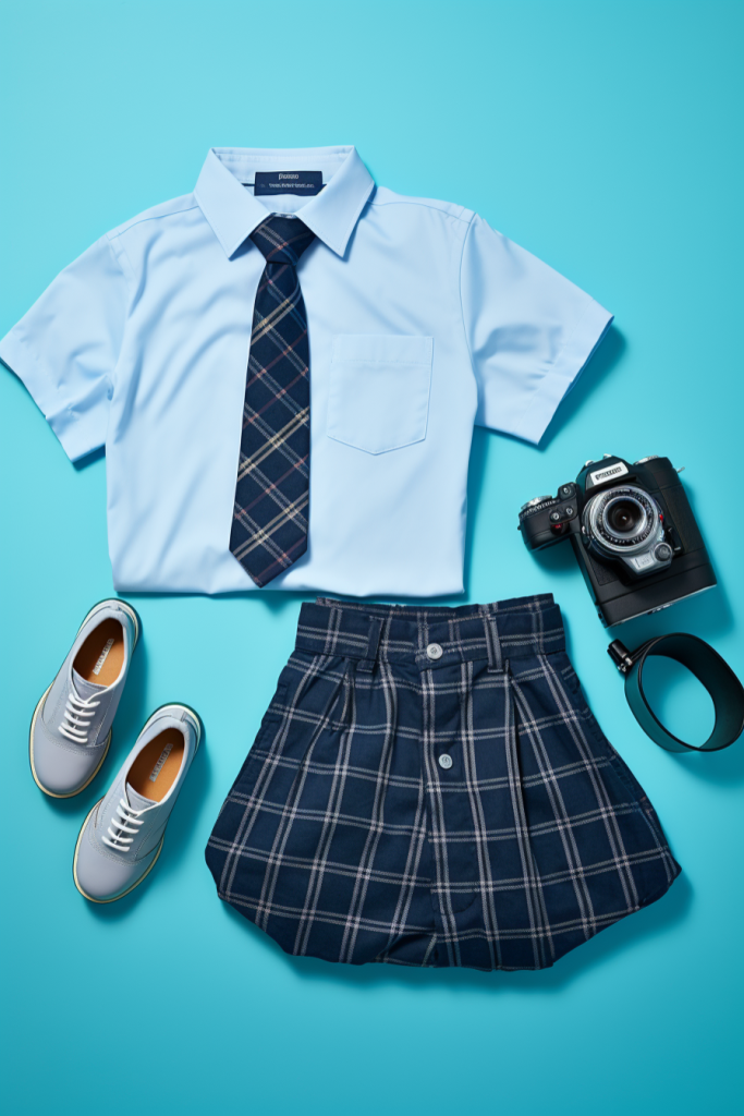 校园风格服饰套装图片摄影图