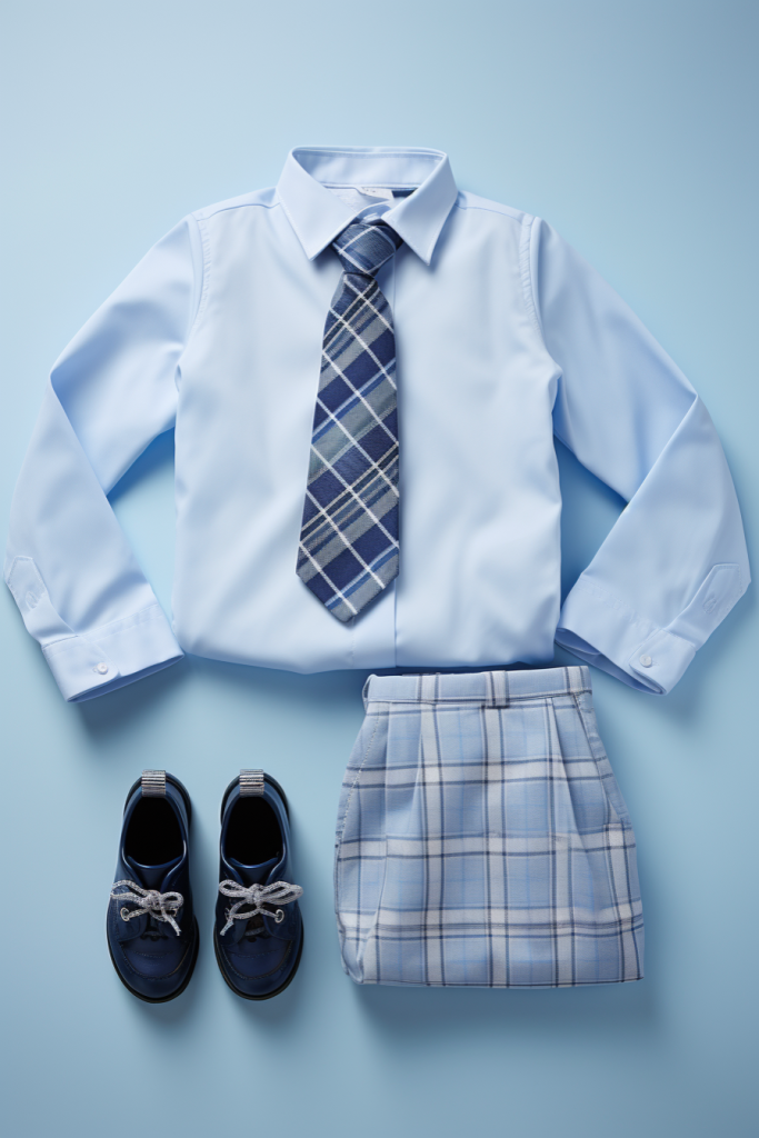 衬衫短裤领带鞋校园服饰图片摄影图