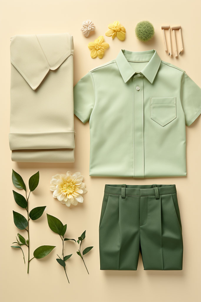校园服饰短裤衬衫校服套装图片摄影图