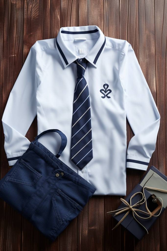 校园鞋子衣服衬衫校服套装图片摄影图