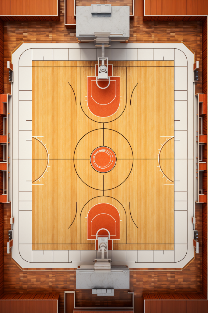 篮球校园篮球场模型图片