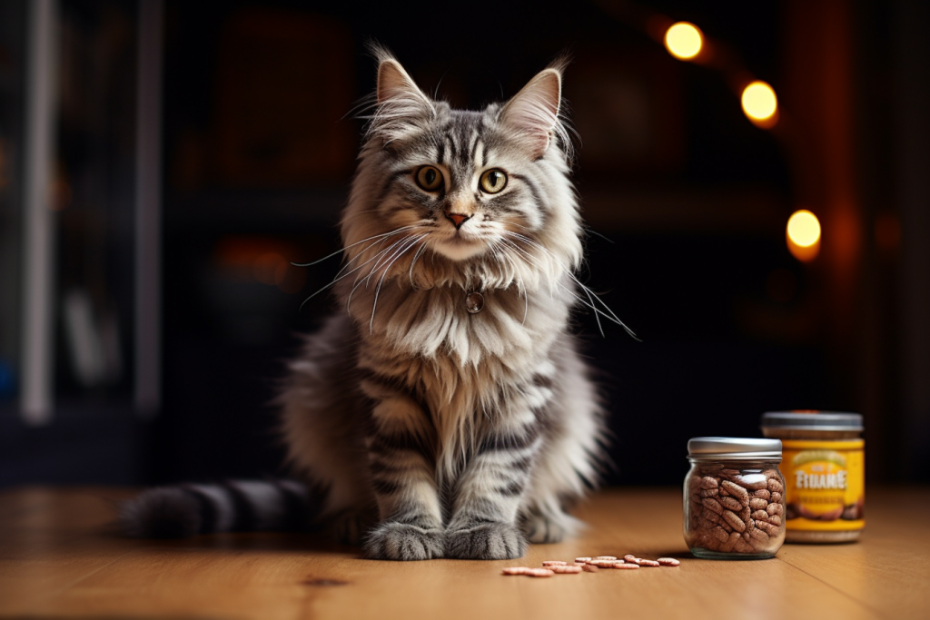 小猫乖巧可爱猫猫猫粮图片摄影图