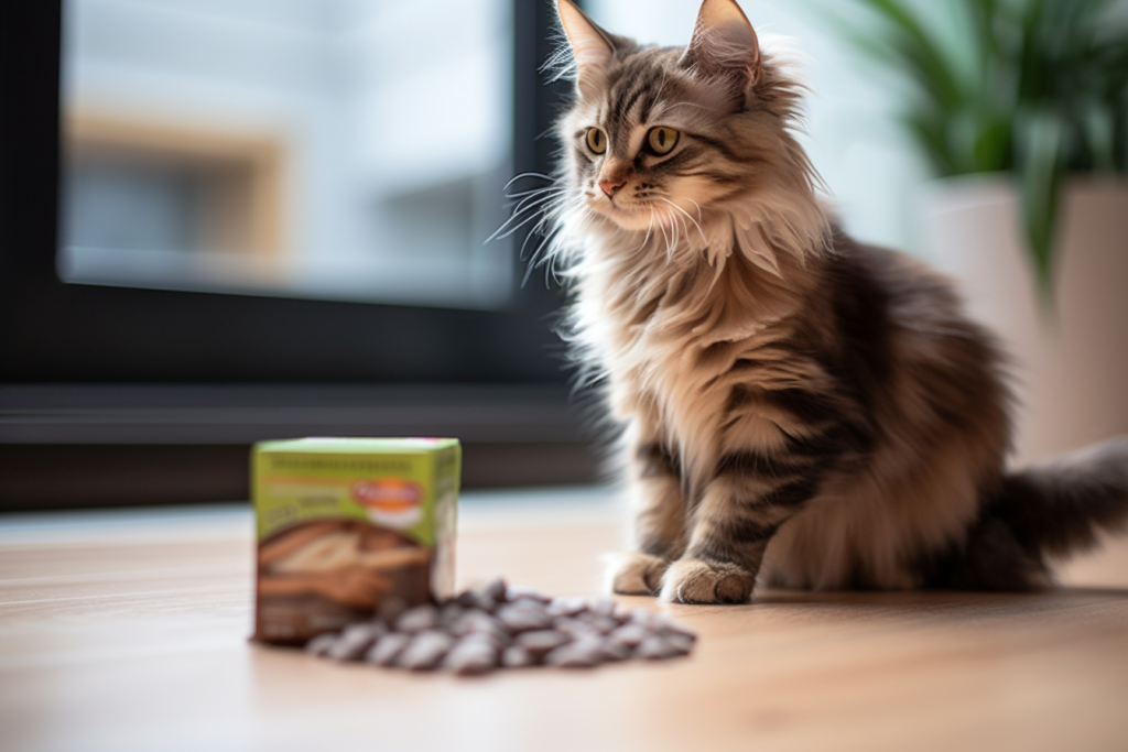 小猫乖巧可爱猫猫猫粮图片摄影图