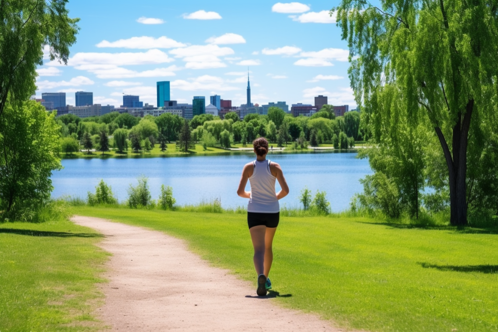 体育植物公园散步小路图片摄影图
