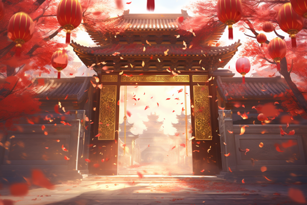 大门喜庆背景图图片