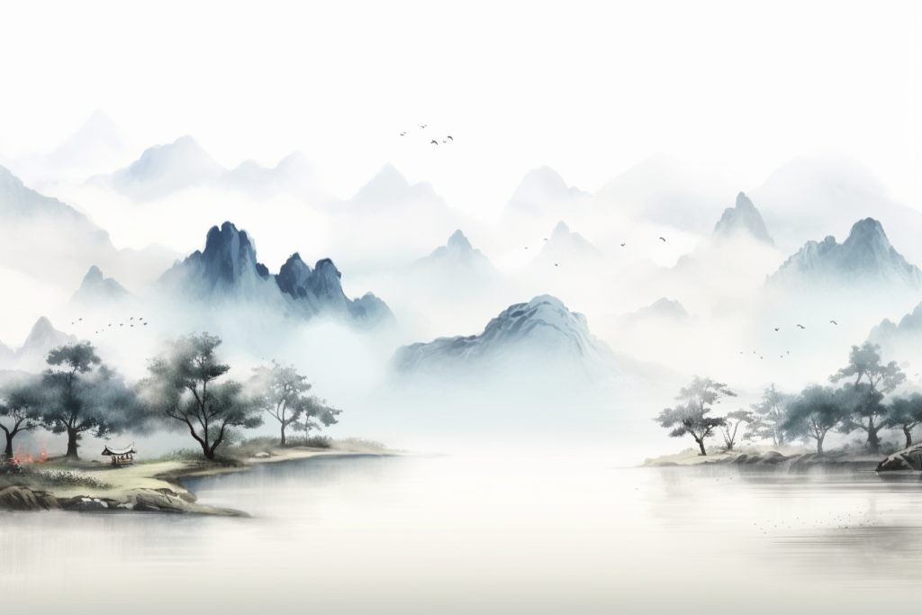 美术水墨画插画图片