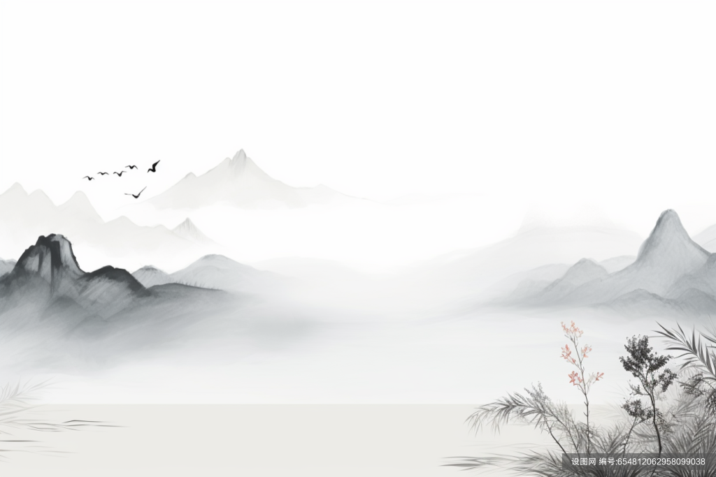 风景水墨画山峦云雾画作水墨插画图片png下载_编号654812062958099038-设图网