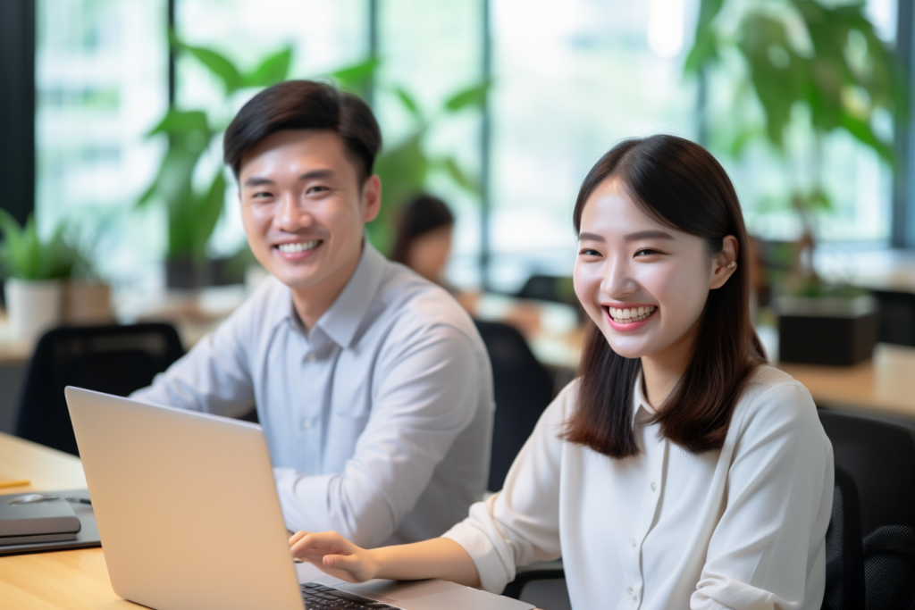 白领微笑职业装上班族企业摄影图
