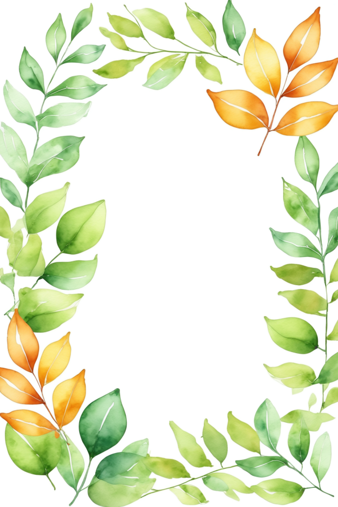 叶子艺术创意素材植物树叶绿叶边框元素