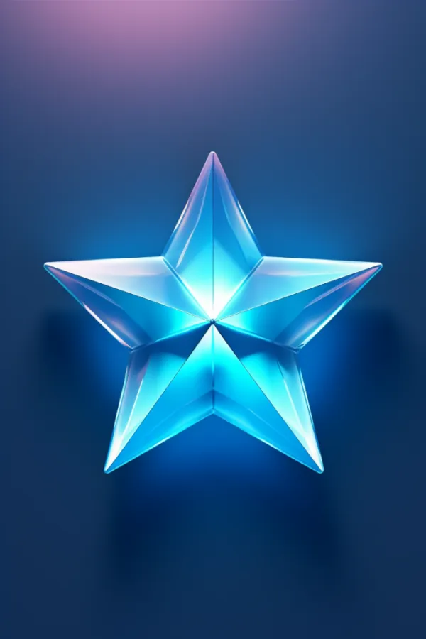 五角星发光材质蓝色星形明亮轴对称图形图片
