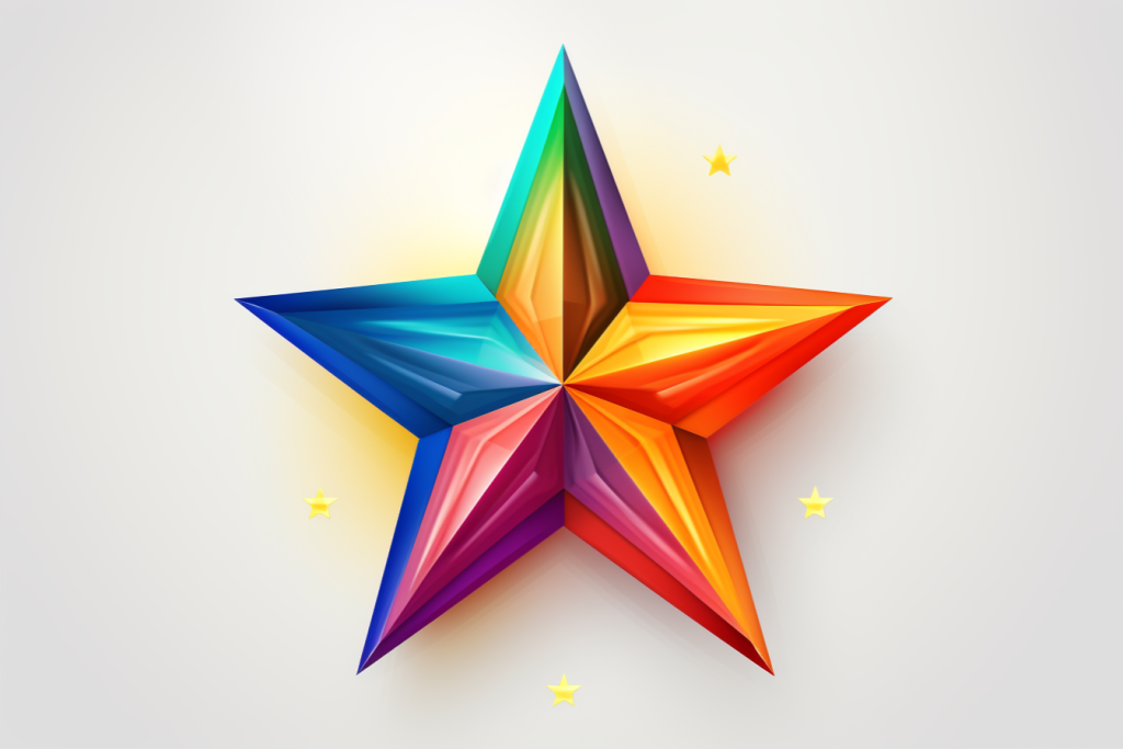 迷幻色彩反射立体星星星空图片