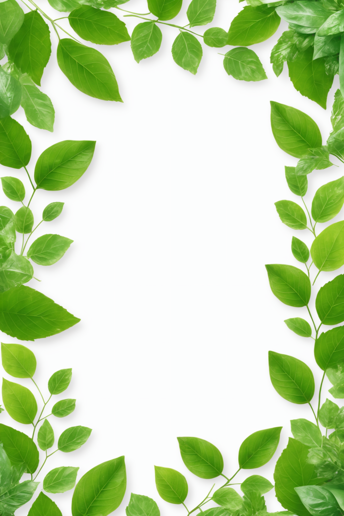 植物叶子艺术素材绿叶底纹边框元素