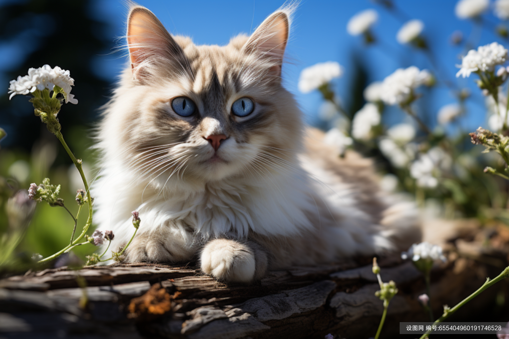 长毛猫猫科动物可爱布偶猫图片摄影图