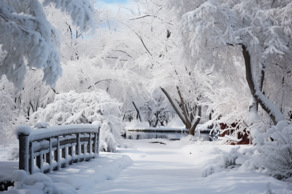 雪地雾凇冬季大雪风景图片摄影图