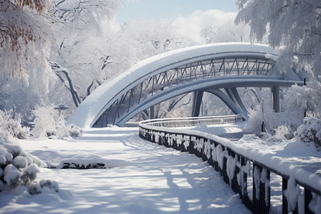 雪景公园图片摄影图