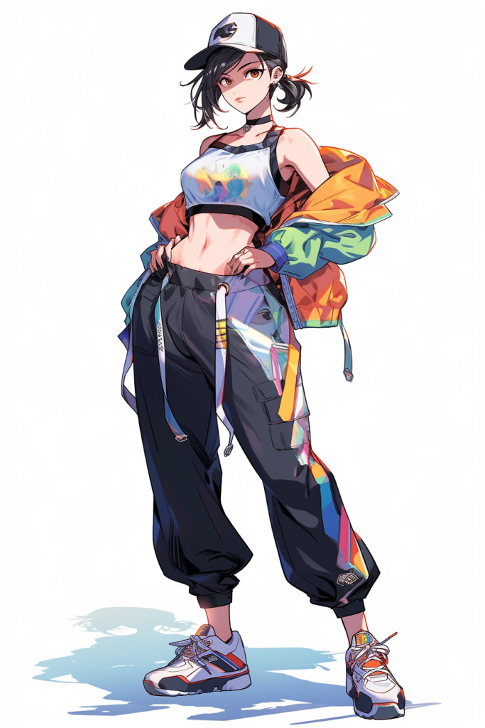 鸭舌帽女生图片插画