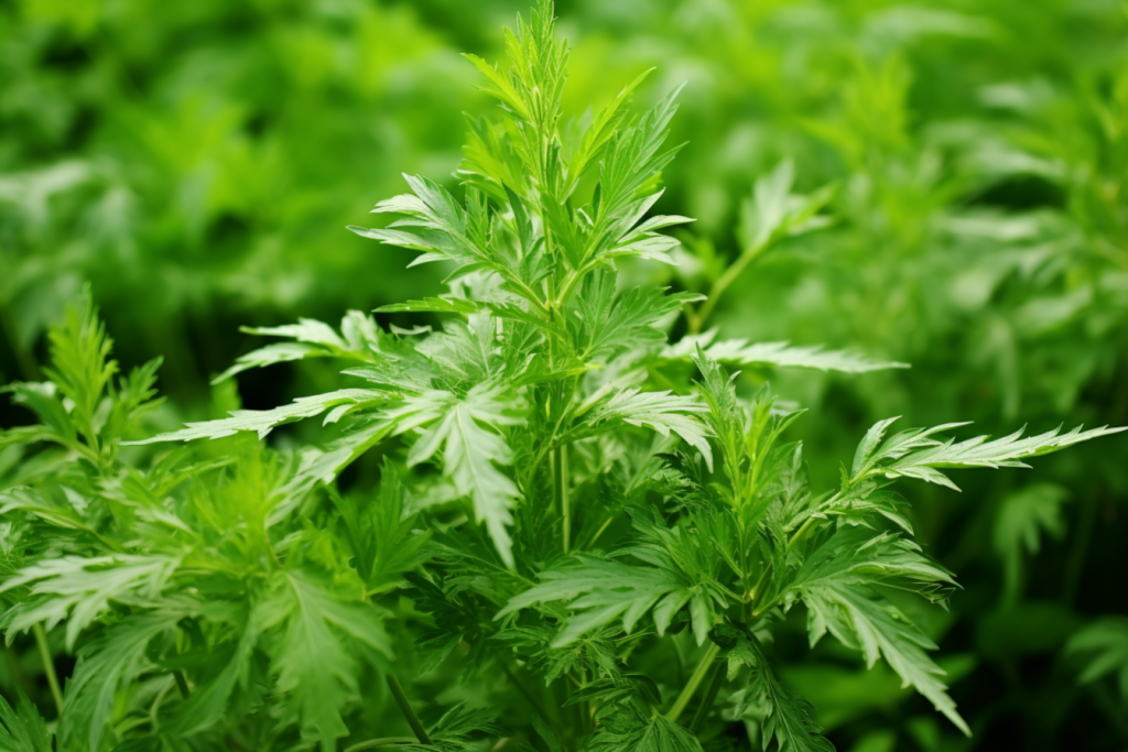 艾叶灸草种植艾蒿草药植物冰台图片摄影图