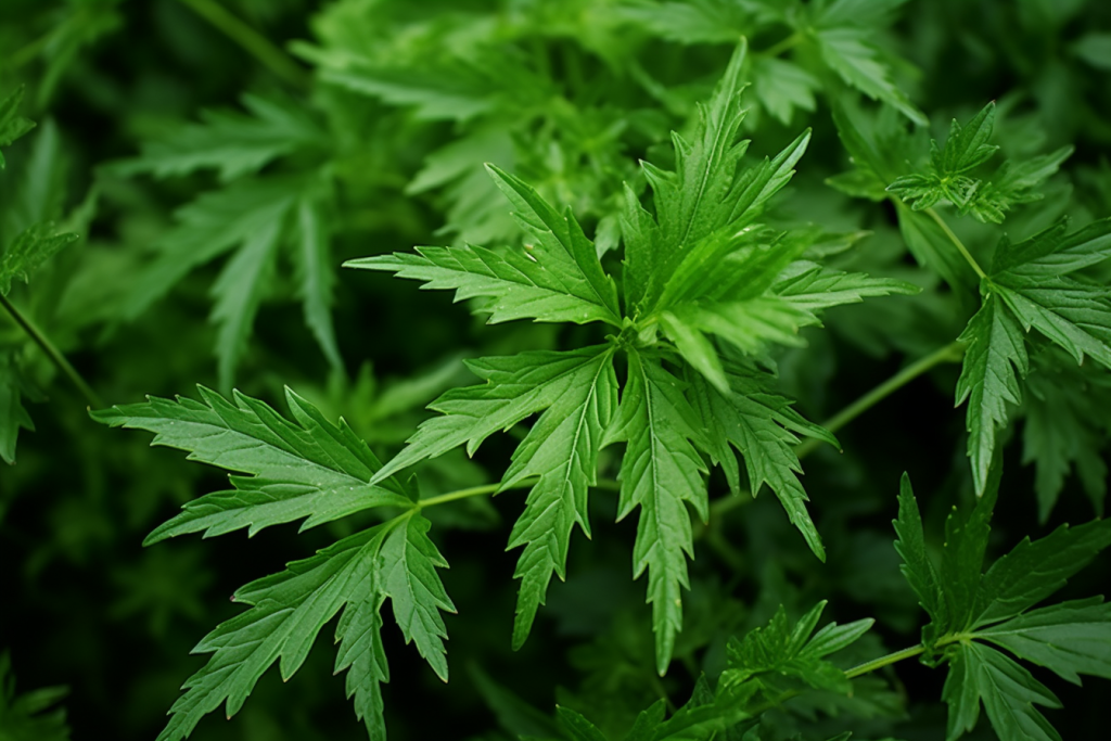 艾叶灸草种植艾蒿草药植物冰台图片摄影图