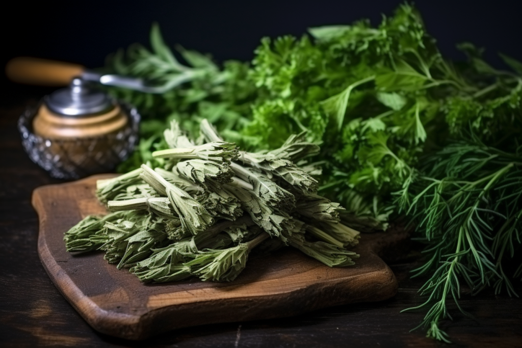 草药健康艾蒿叶冰台植物草药艾草图片