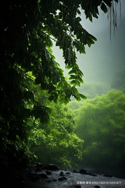 雨天气候暴雨倾盆大雨图片摄影图