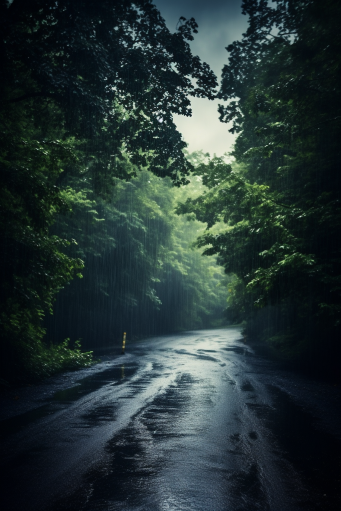 暴雨倾盆大雨图片摄影图