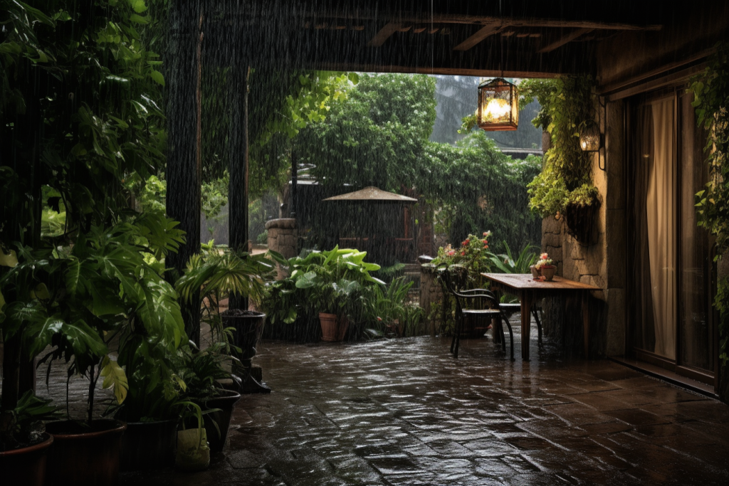 雨天暴雨自然天气摄影图