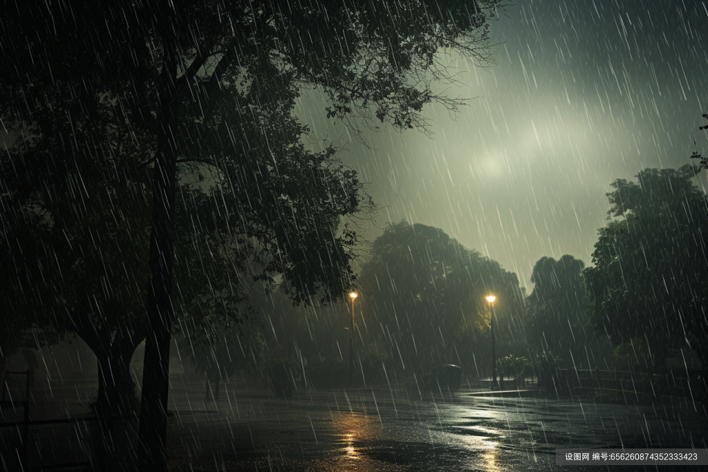 雨天雨季暴雨倾盆大雨下雨雨天摄影图图片