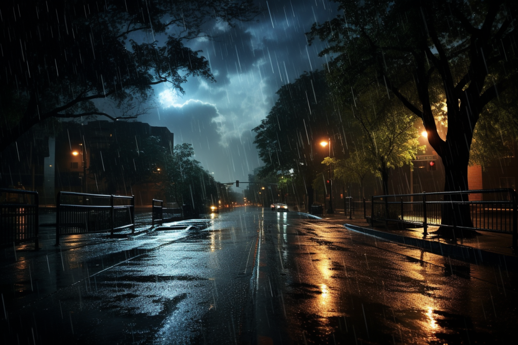 暴雨倾盆大雨下雨雨天摄影图图片
