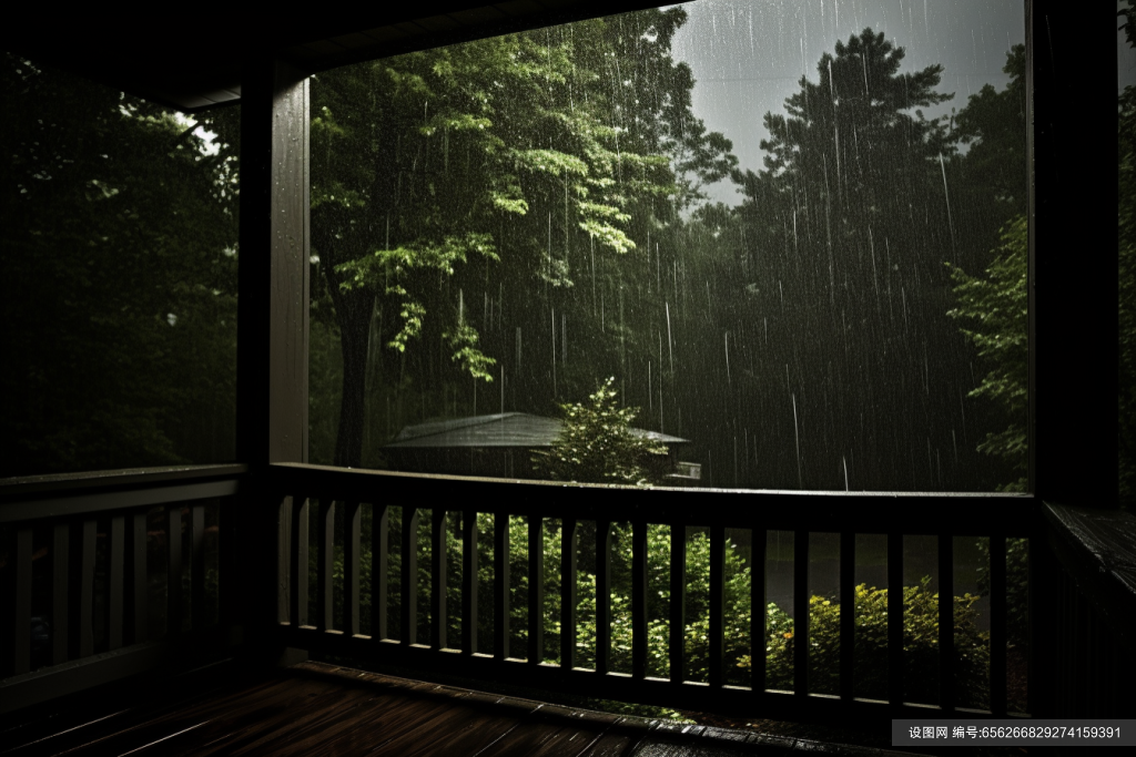 雨季暴雨天气大雨摄影图图片