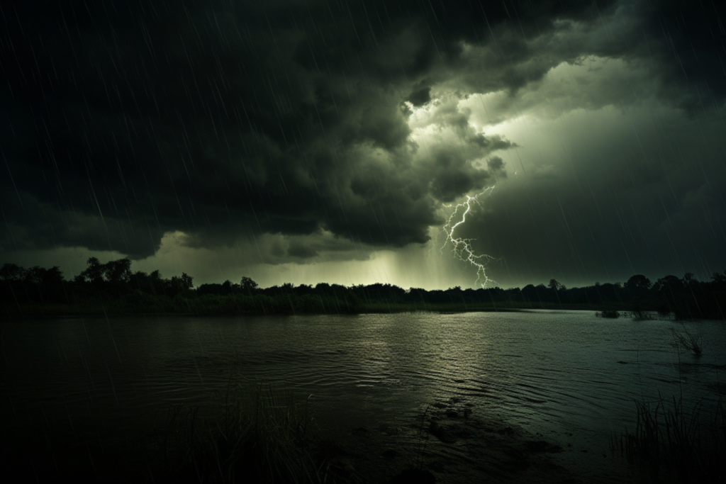 暴雨天气大雨摄影图图片