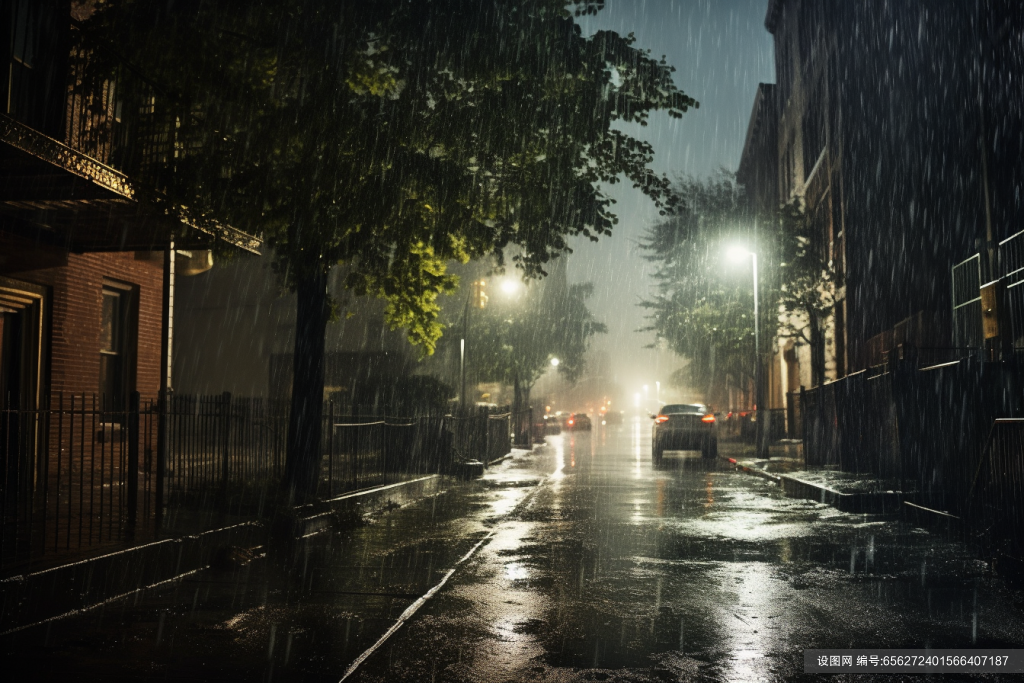 雨水暴雨倾盆大雨摄影图图片