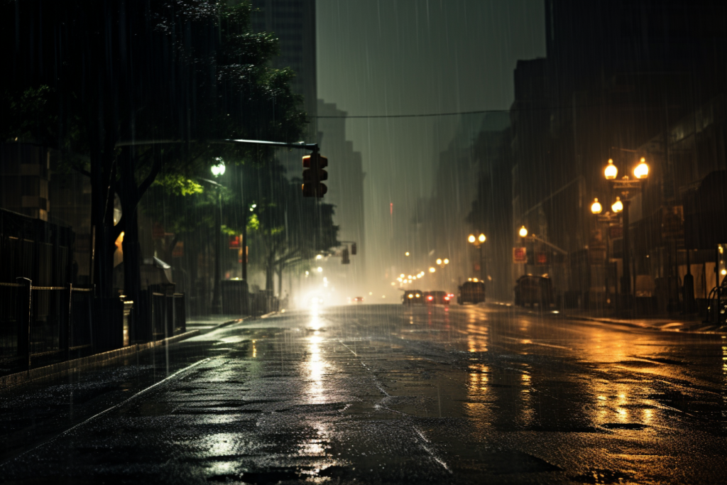 自然下雨雨天雨季时节大雨摄影图图片