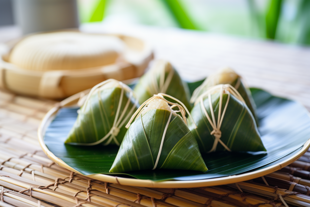 肉粽子食物包粽子芦苇叶粽子图片摄影图