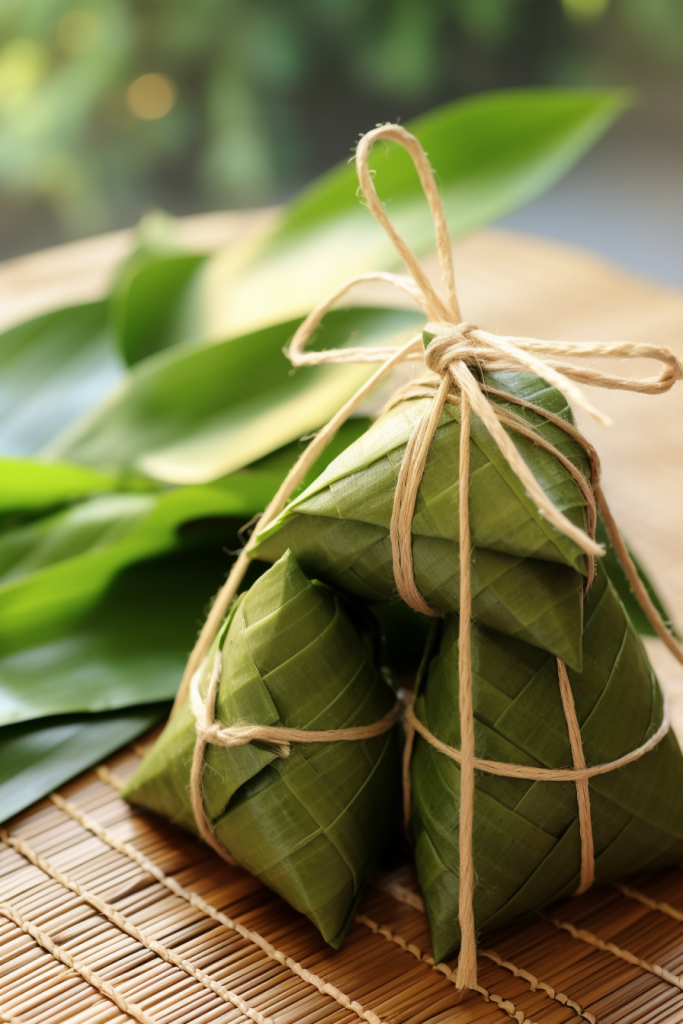 粽叶肉粽子食物包粽子芦苇叶粽子图片摄影图