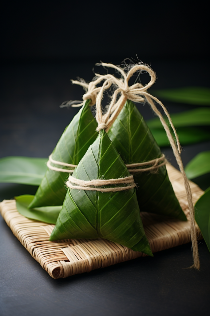 食物包粽子芦苇叶粽子图片摄影图