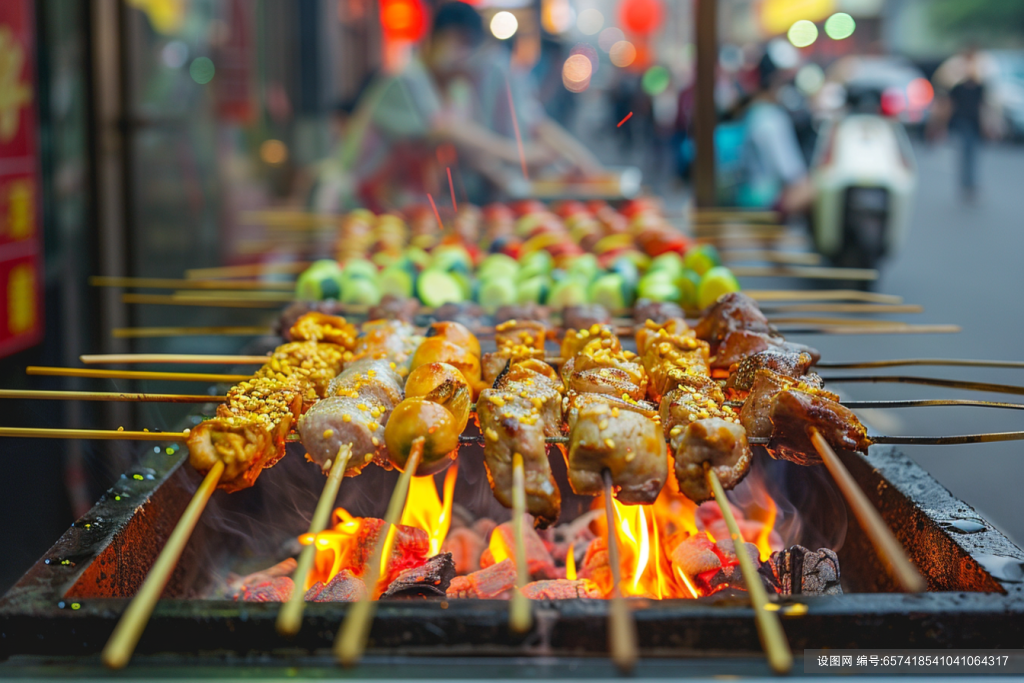 美食烤肉烤制食物烧烤图片摄影图