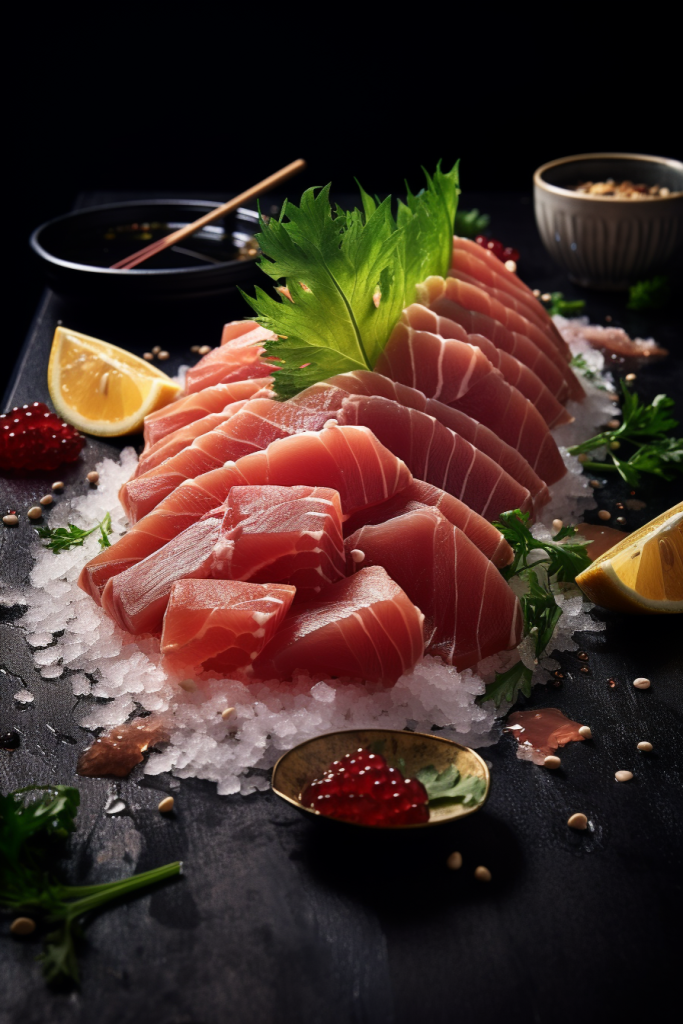 鱼肉海产品刺身图片摄影图