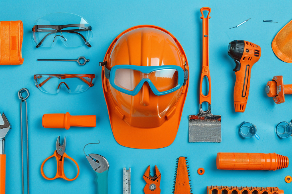 工程安全工具头盔图片摄影图