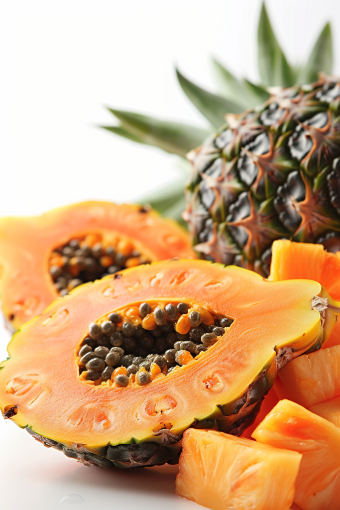 清新有机夏季木瓜水果图片