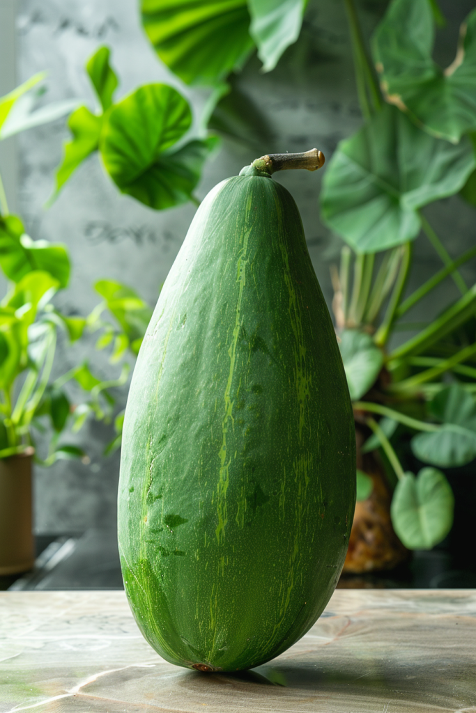 绿色天然青皮木瓜水果图片