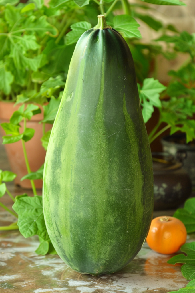 绿色天然青皮木瓜水果图片