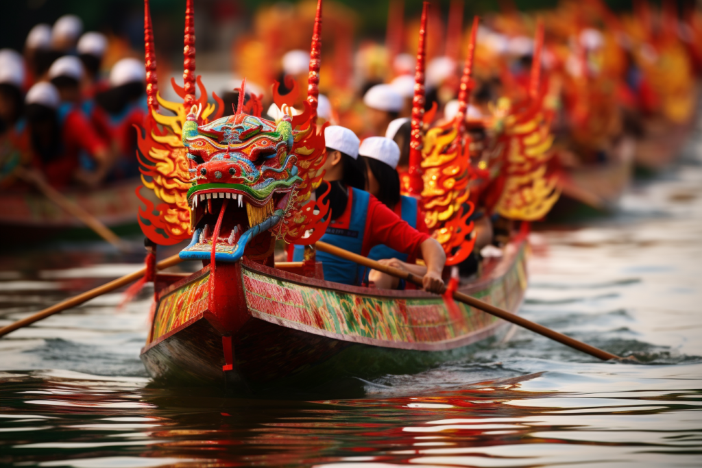 传统节日端午节划龙舟摄影照片