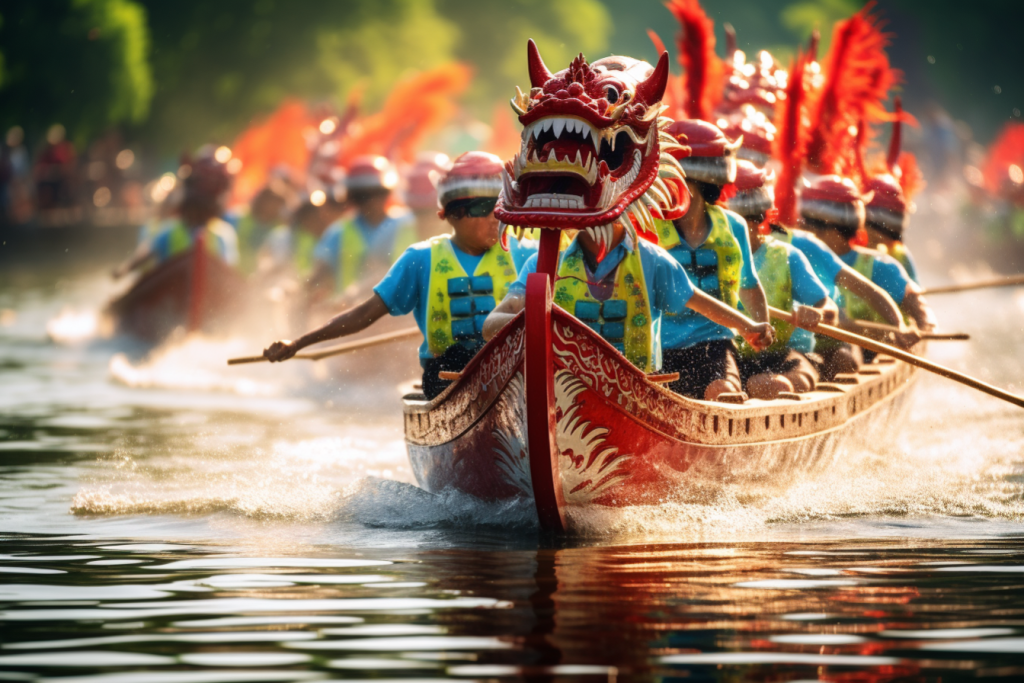 传统节日端午节龙舟竞技摄影照片