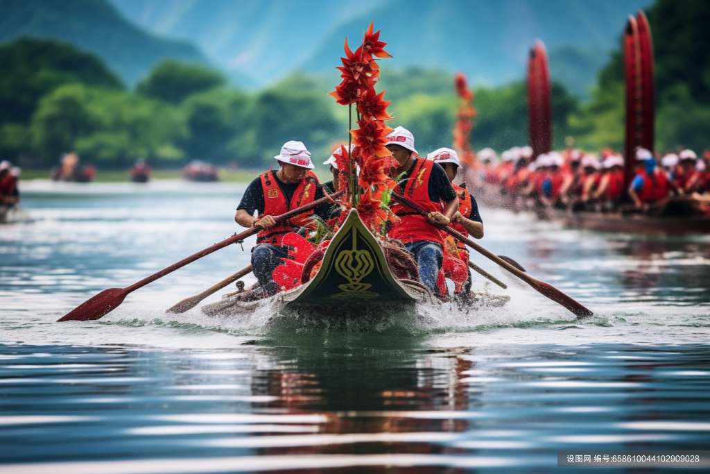 中国传统节日端午节龙舟比赛摄影照片