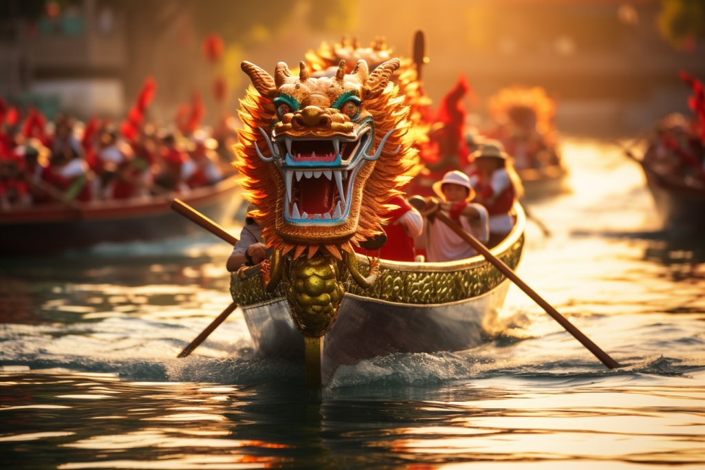 中国传统节日端午节龙舟比赛摄影照片