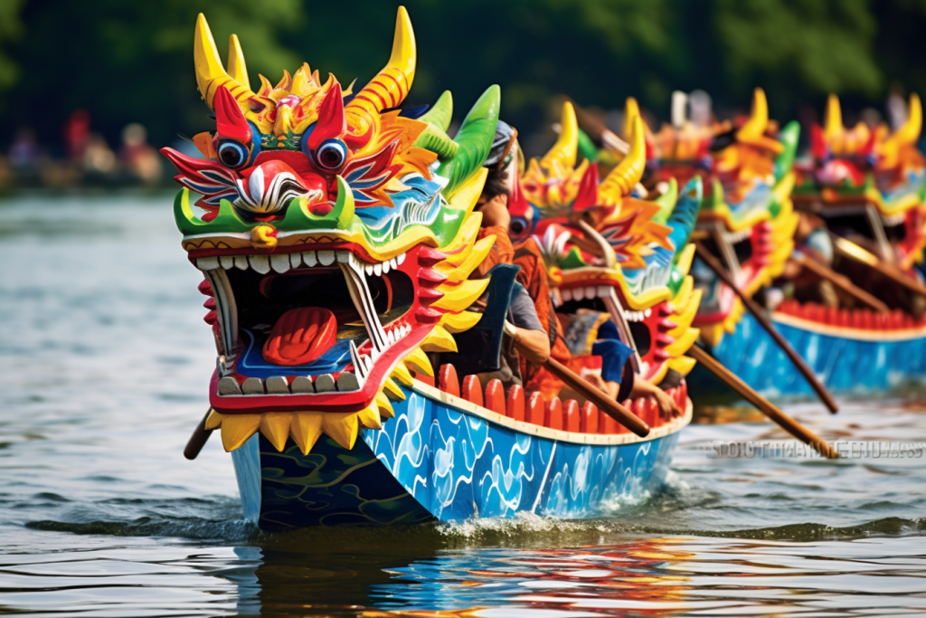 端午节传统习俗划龙舟摄影图片