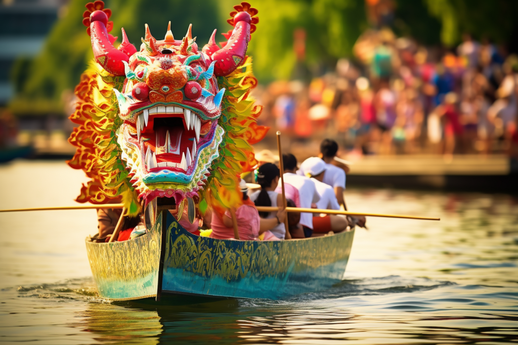 传统文化端午节龙舟摄影图片