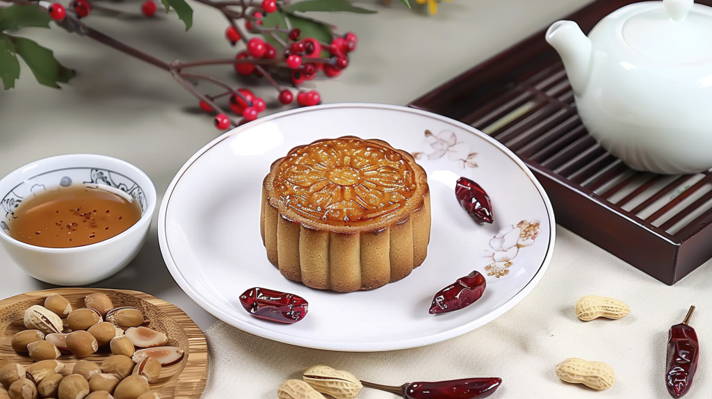 月饼五仁流心美食蛋黄点心糕点高清